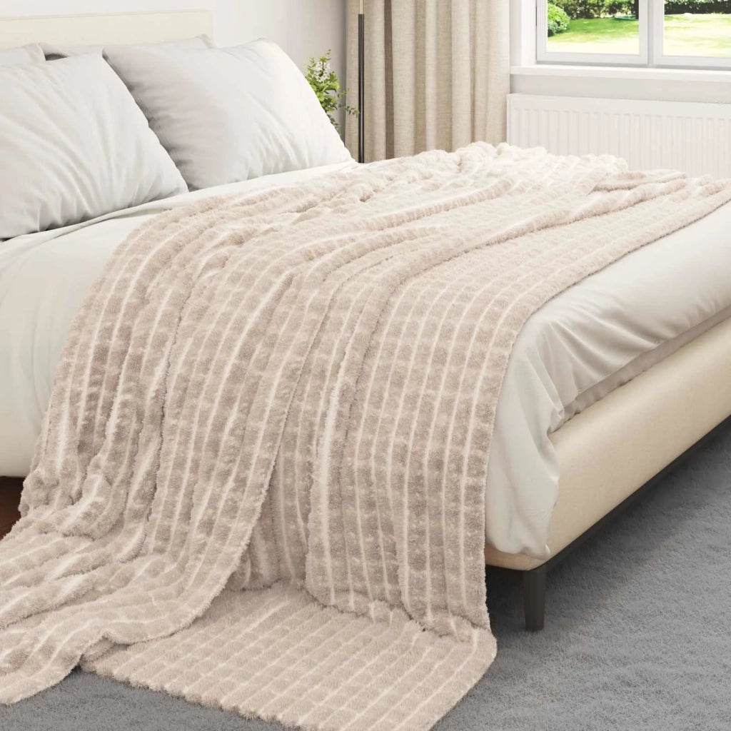 Coperte da Pile 6 pcs Beige 270 x 240 cm Panno