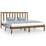Letto matrimoniale | Letto per adulti | Giroletto senza Materasso Ambra in Legno di Pino 200x200 cm