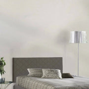 Letto piazza e mezza Acca, Testata in ecopelle a muro, Made in Italy, adatta a letto da una piazza e mezza, cm 130x60, Tortora