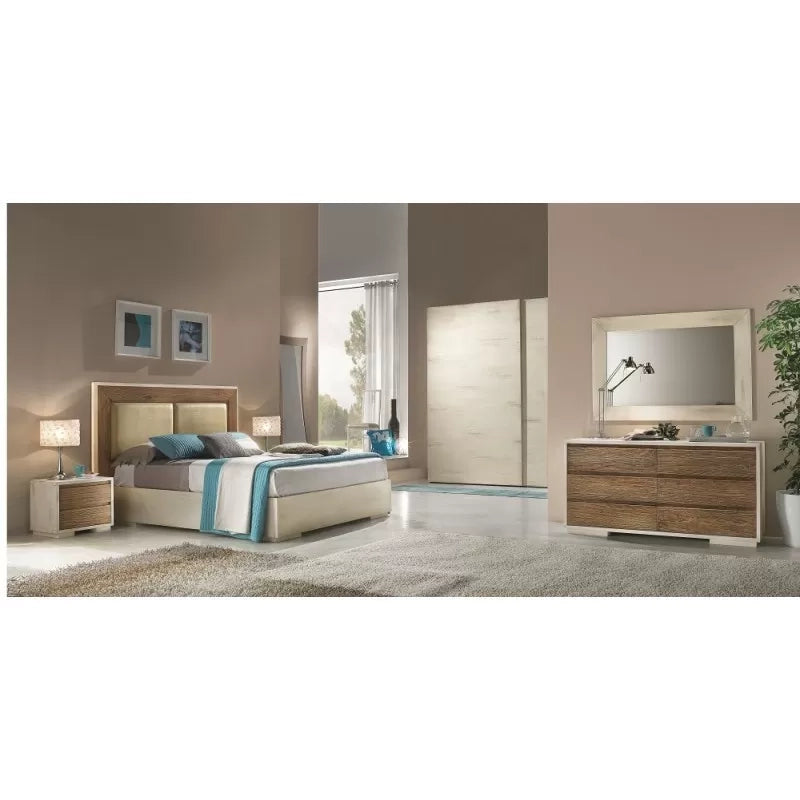 Armadio moderno 2 ante scorrevoli legno bianco pattinato 282x61x246 - Mobili 2G