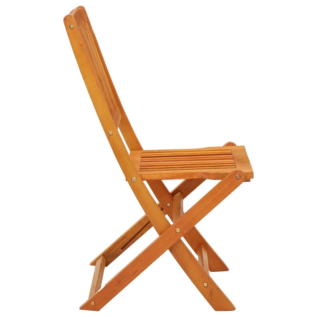 Sedie da Giardino Pieghevoli 2pz in Legno Massello di Eucalipto 312451