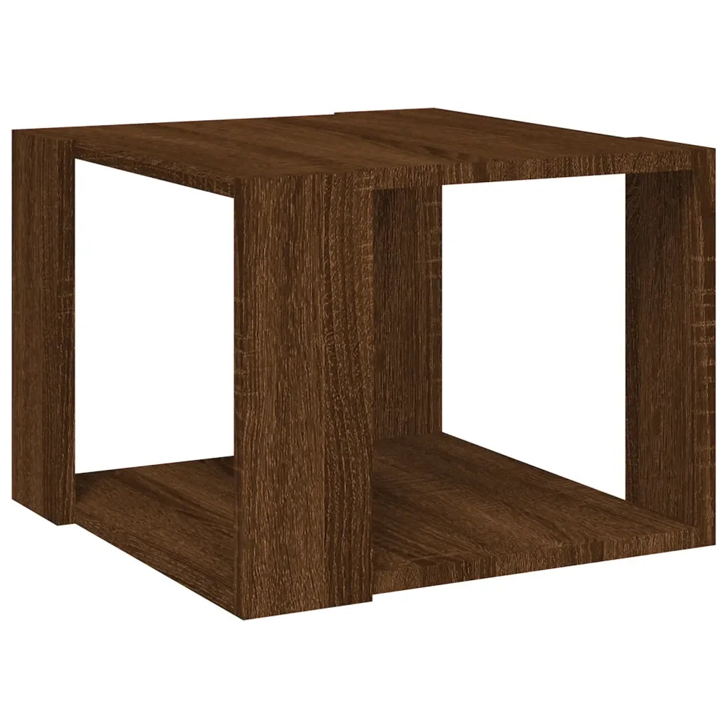 Tavolino Salotto Rovere Marrone 40x40x30cm Legno Ingegnerizzato cod mxl 17826