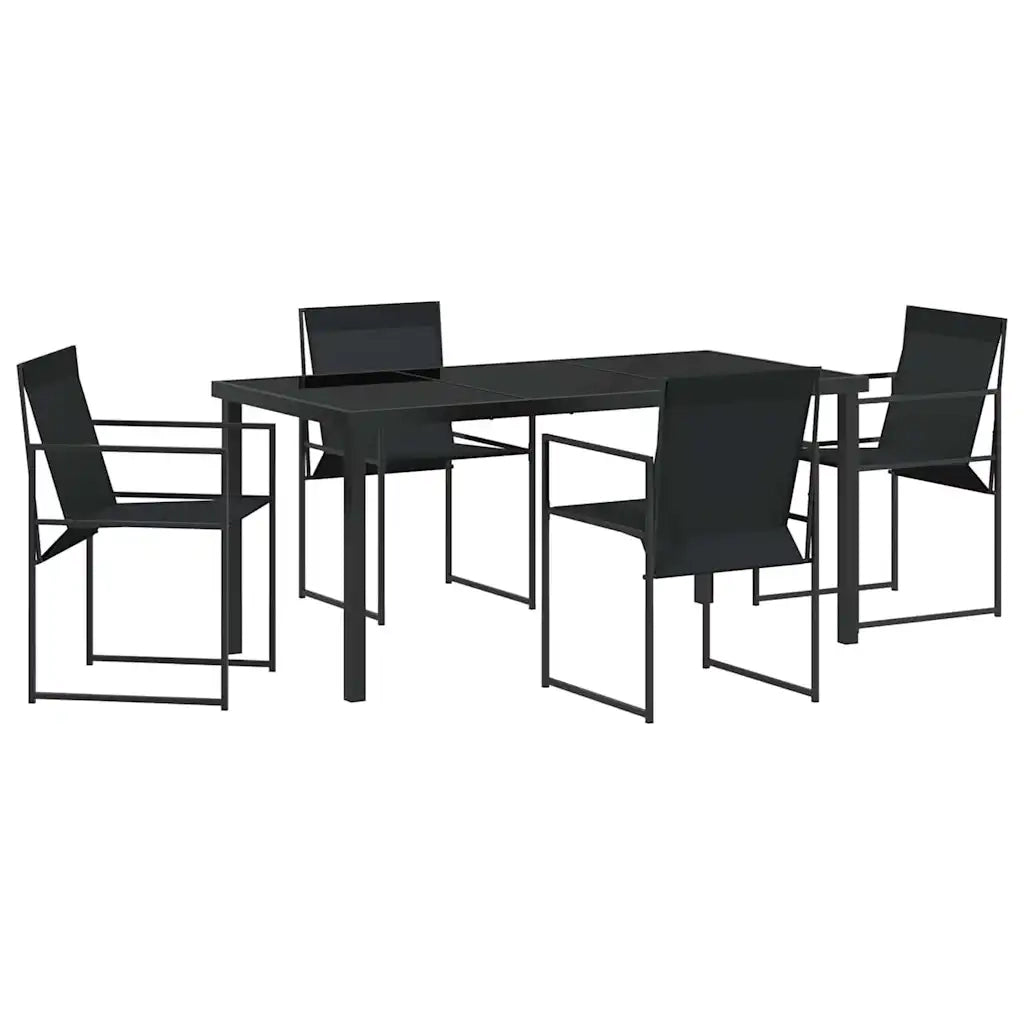 Set da Pranzo per Giardino 5 pcs Nero 3379343