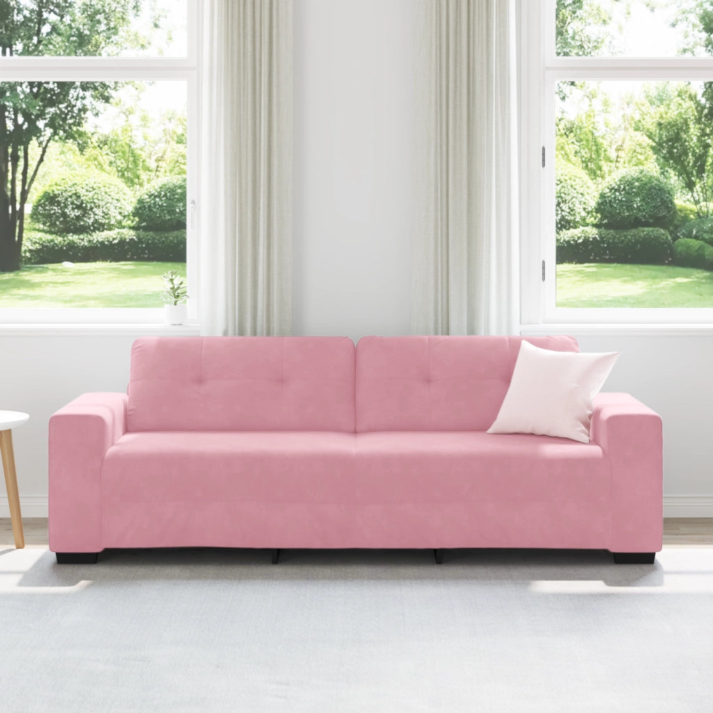 Divano 3 Posti Rosa 180 cm in Velluto