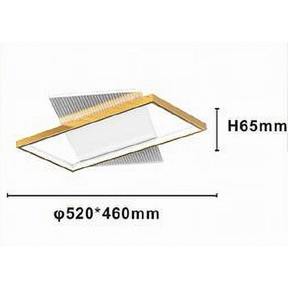 Trade Shop - Plafoniera Led 32 Watt Rettangolare Oro Lampadario Da Soffitto Luce Fredda 71064 -