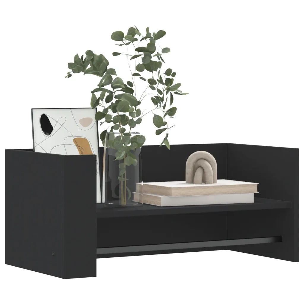 Scaffale a parete | Ripiano a parete | Mensola a parete Nero 70,5x35x30,5 cm in Legno Multistrato
