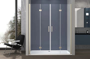 Box doccia nicchia 160 cm porta DUE BATTENTI SOFFIETTO H200 cm cristallo 6mm profilo CROMATO DINO