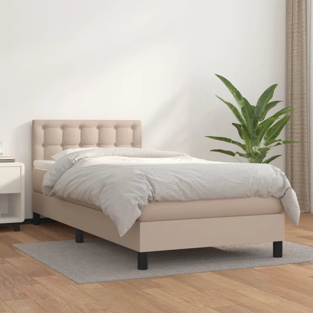 Giroletto a Molle con Materasso Cappuccino 90x190 cm Similpelle 3141100
