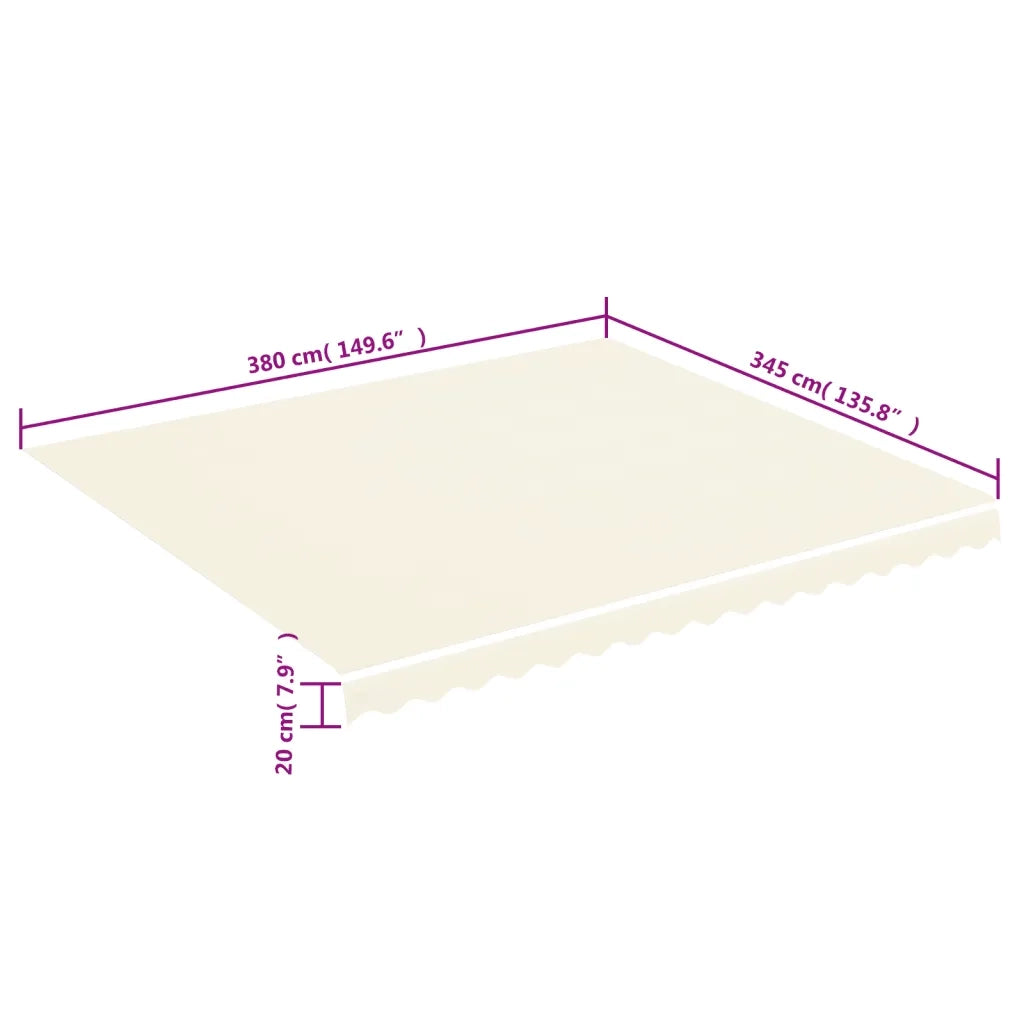 Tessuto di Ricambio per Tenda da Sole Crema 400x350 cm Poliestere 311928