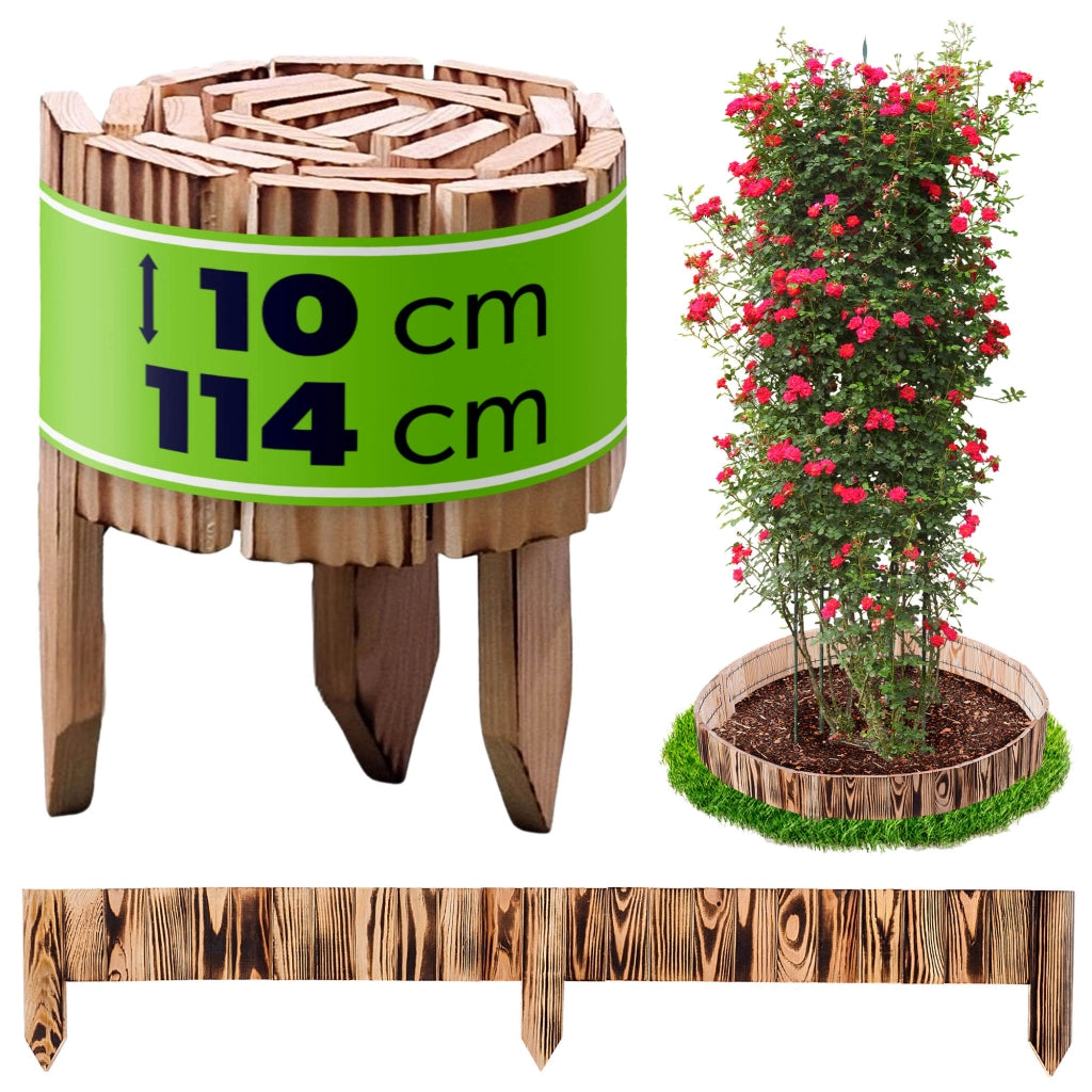 Recinzione da giardino in legno KADAX Palisade, finitura marrone martellata, 10x114 cm