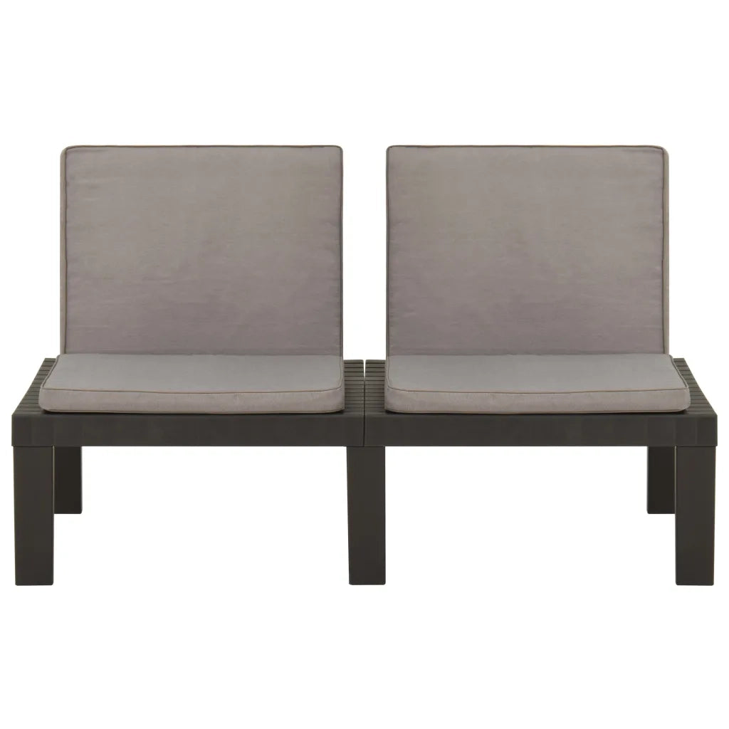 Set Divani da Giardino con Cuscini 3 pz in Plastica Grigio cod mxl 40628