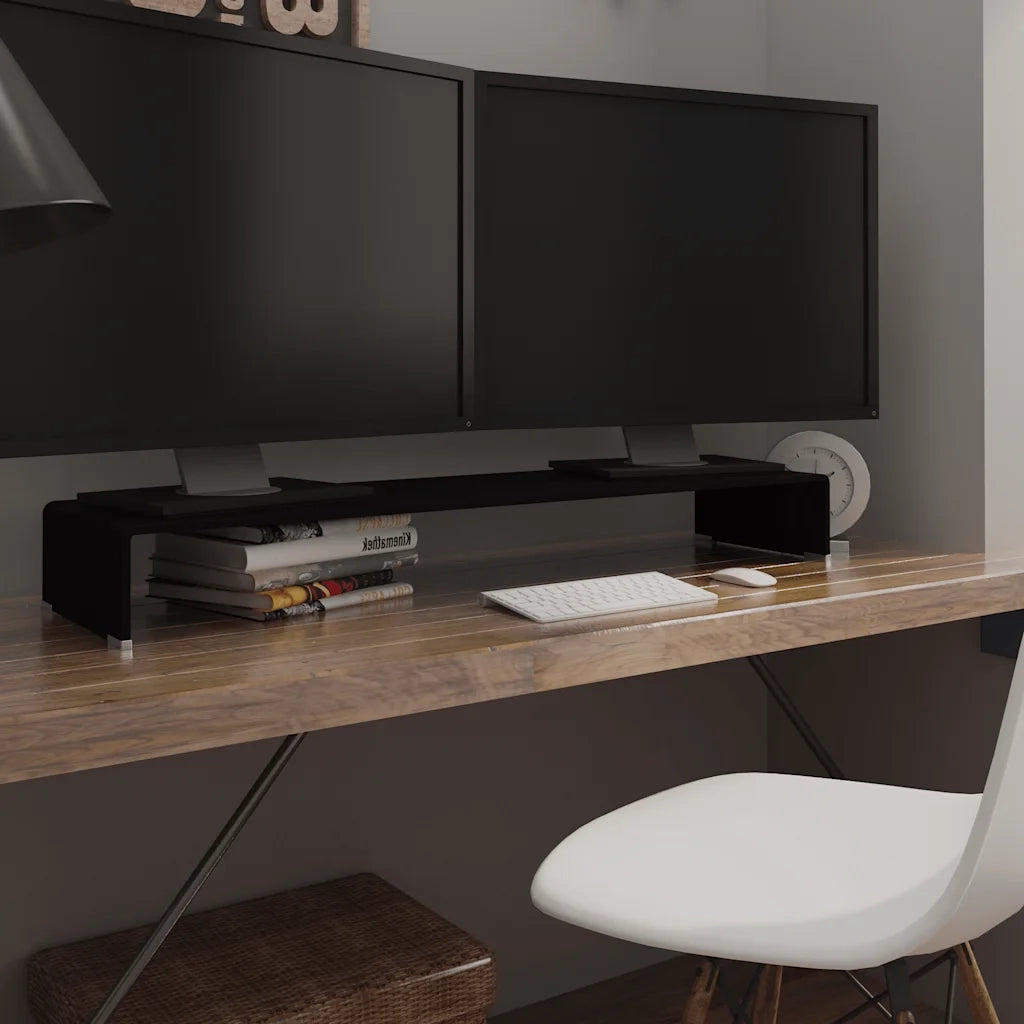 Mobile/Rialzo Porta TV | Armadietto TV | Mobile Porta TV in Vetro Nero 110x30x13 cm