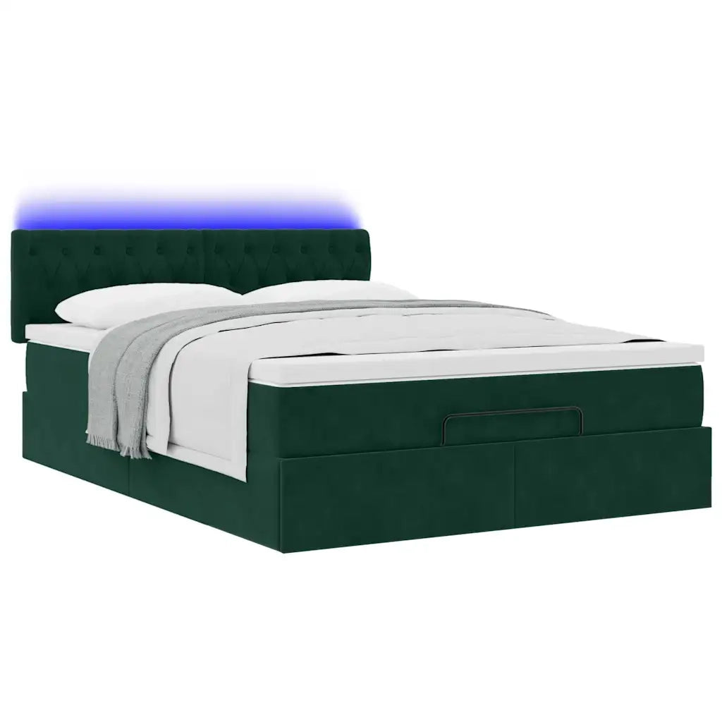 Struttura Letto Pouf con Materasso 140x200 cm in Velluto