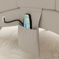 Poltrona Relax Chaise Longue Massaggiante e Riscaldante con Telecomando, Tessuto Effetto Lino, Crema