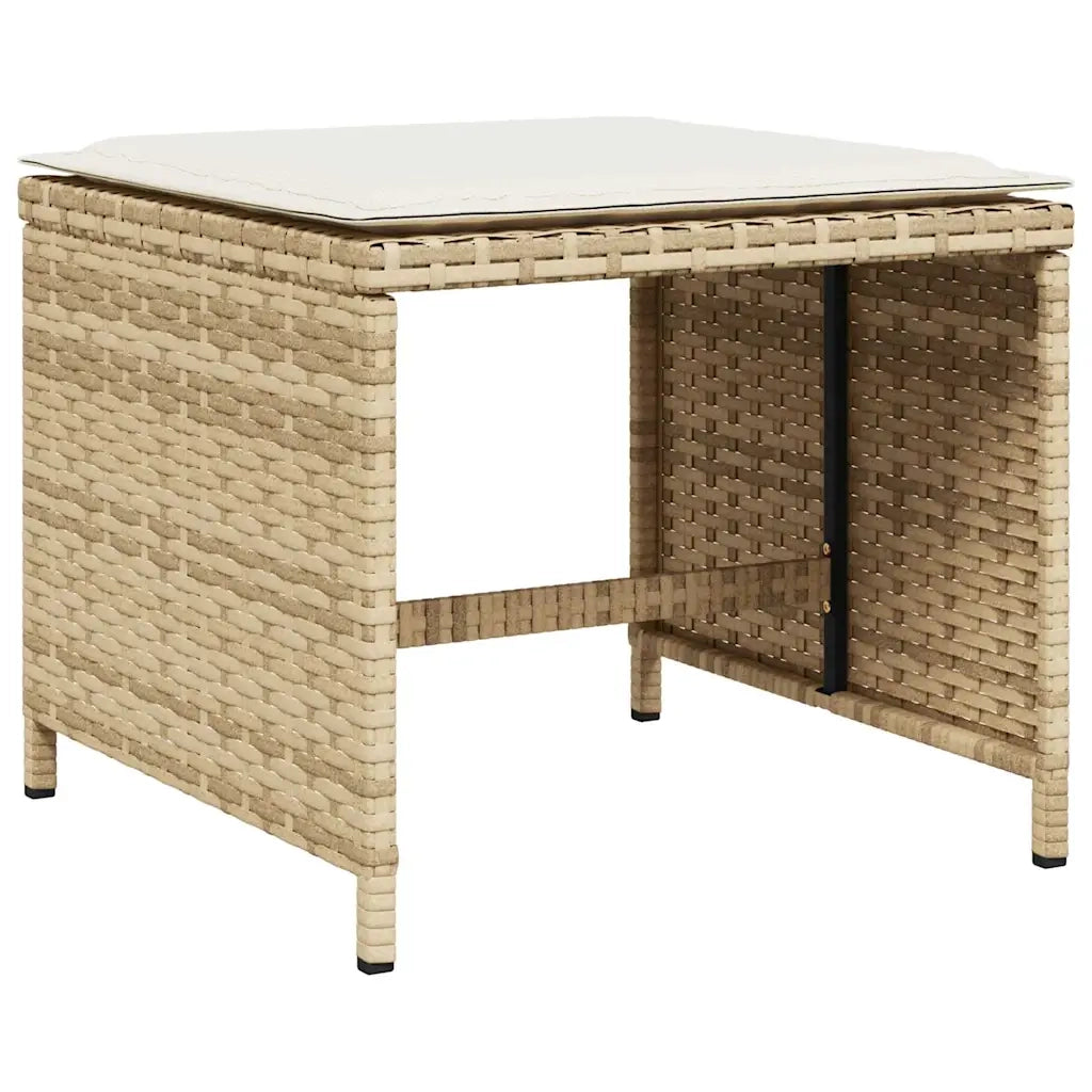 Set da Pranzo da Giardino 13 pz con Cuscini Beige in Polyrattan 3278115