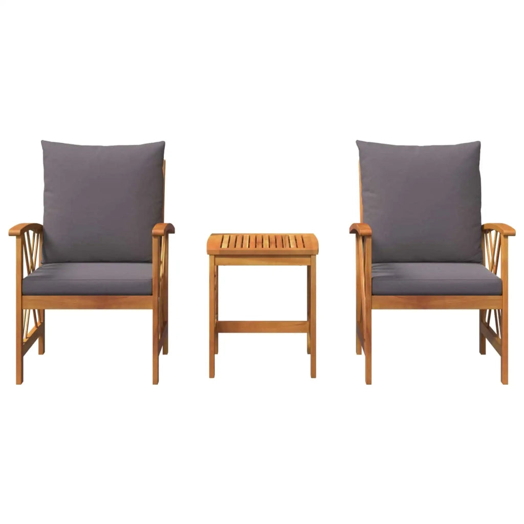 Set Divano da Giardino con cuscino 3 pz-Sofa da Giardino-Divanetto da esterno Olio Naturale 378405