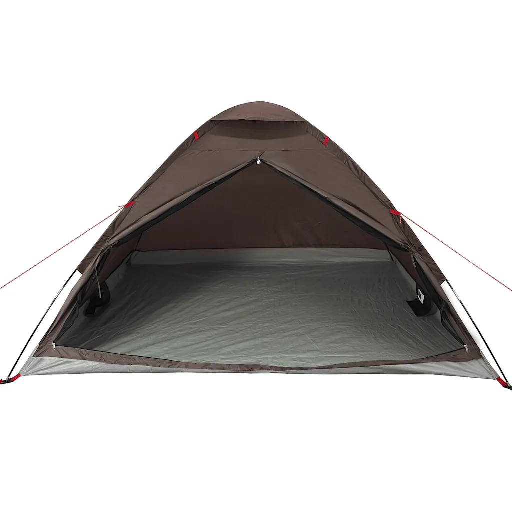 Tenda da Campeggio a Cupola per 4 Persone Marrone Impermeabile