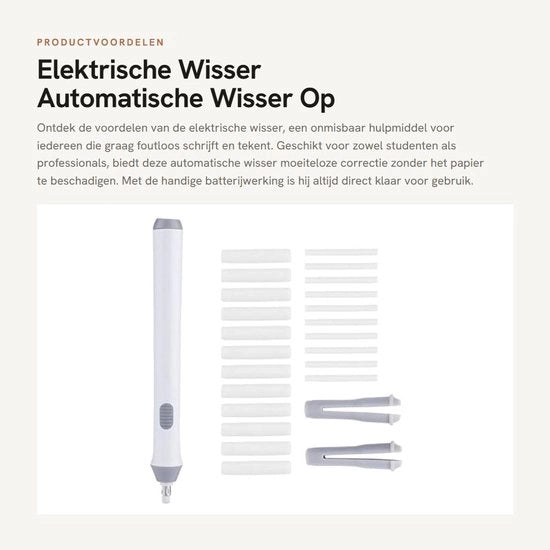 Aspiratore elettrico automatico a batterie - Bianco - Fili di aspirazione - Ideale per scuola e ufficio - Pratico e multifunzionale