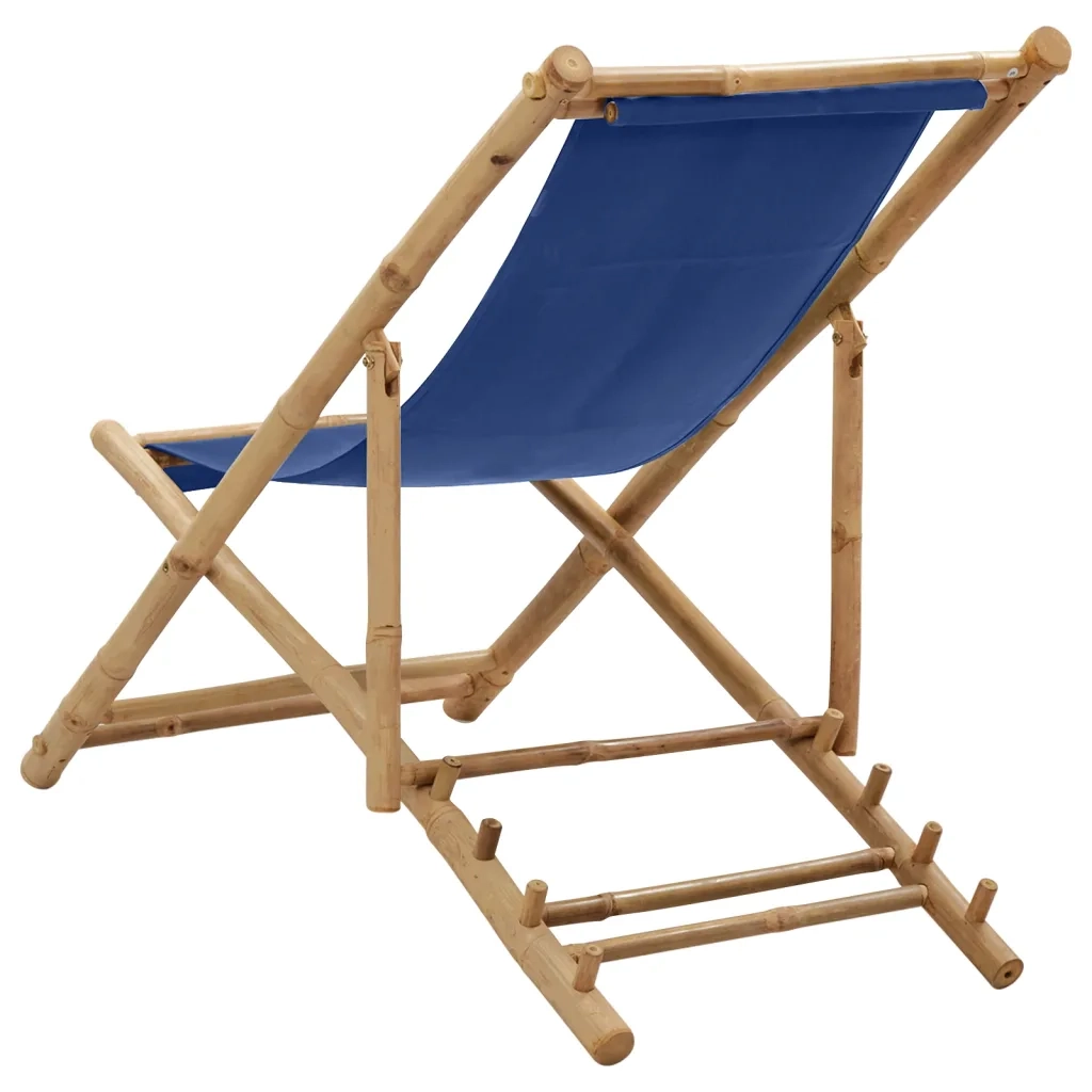 Sedia a Sdraio in BambÃ¹ e Tela Blu Marino