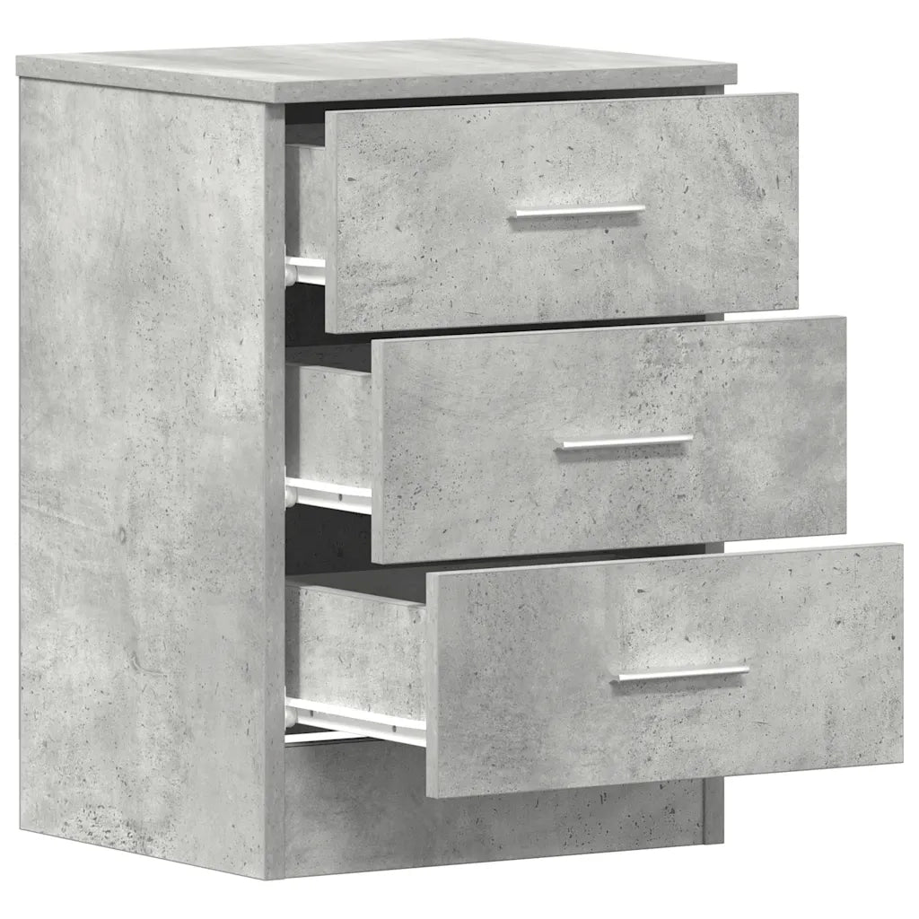 Comodino Grigio Cemento 38x35x56 cm in Legno Multistrato 800458