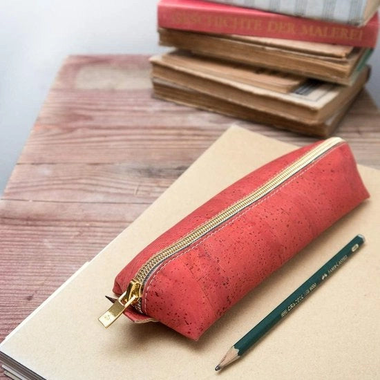 Borsa per matite - Borsa sottile per matite in curk - Chiusura di alta qualità - per bambini, adolescenti, donne, uomini - Disponibile in diverse colori