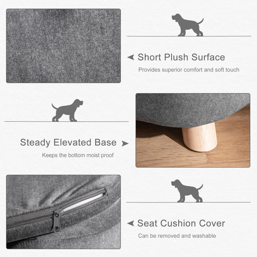 Divano per Cani e Gatti Imbottito 70x47x30 cm in Peluche Grigio Antracite