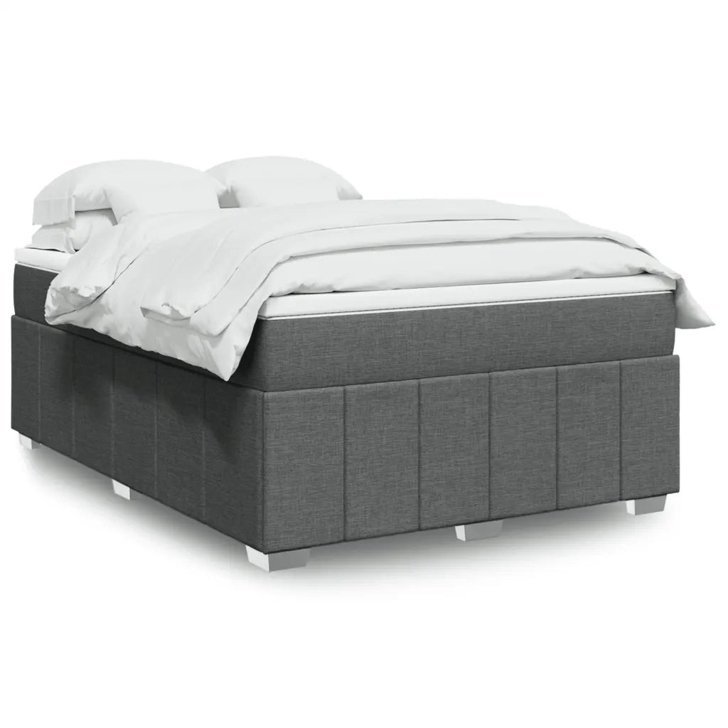 Giroletto a Molle con Materasso Grigio Scuro 140x190 cm Tessuto 3285471