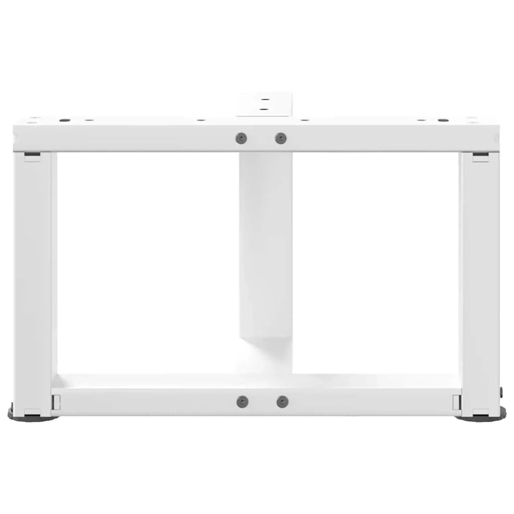 Set di 2 gambe per tavolino a forma di T 50 x 25 x 30 cm con piedini regolabili design moderno in acciaio bianco 02_0057279
