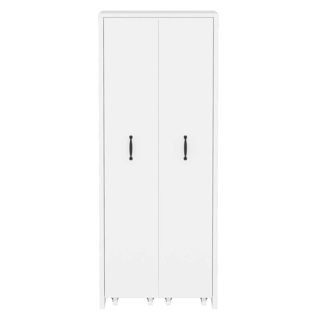 Libreria estensibile bianca con ruote, 4 ripiani