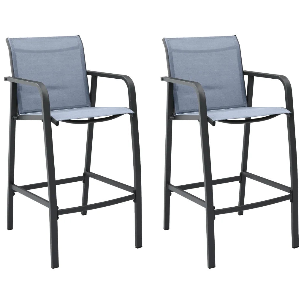Sgabelli da Bar da Giardino 2 pz Grigi in Textilene cod mxl 51478