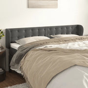 Testiera ad Orecchio-Testata con Orecchie Grigio Scuro 183x23x78/88 cm in Velluto 818299