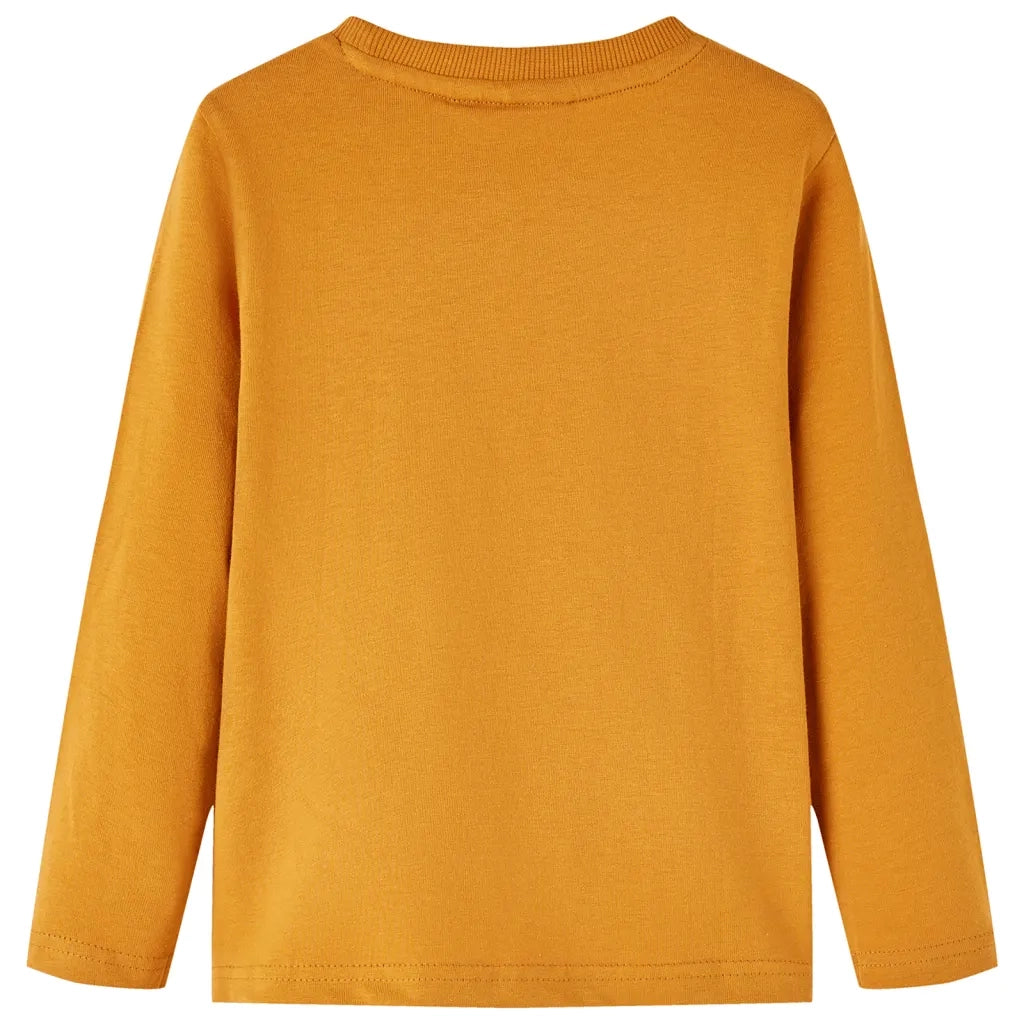 Maglietta da Bambino a Maniche Lunghe Ocra Scuro 128 12857