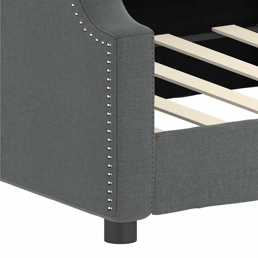 Letto da Giorno Grigio Scuro 80x200 cm in Tessuto