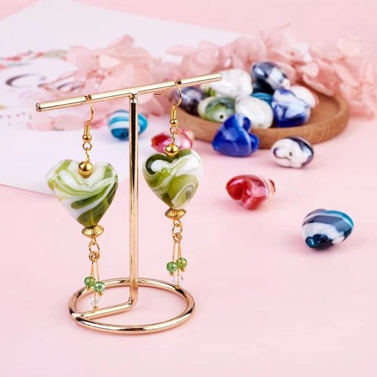 Accessori per gioielli a mano - Spacer Charms - Misure 20mm - Fatti a mano con lampwork - 20 pezzi - Vetro - Colori misti
