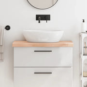 Piano Bagno 80x30x(2-6) cm in Legno Massello Non Trattato 3156019