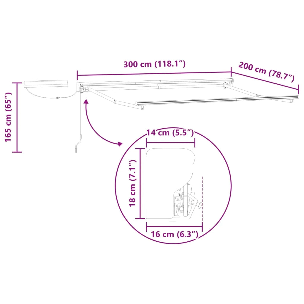 Struttura della tenda elettrica retrattile Antracite 3 x 2 m 42024870