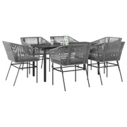 Set da Pranzo da Giardino 7 pz con Cuscini Polyrattan Vetro 3334629