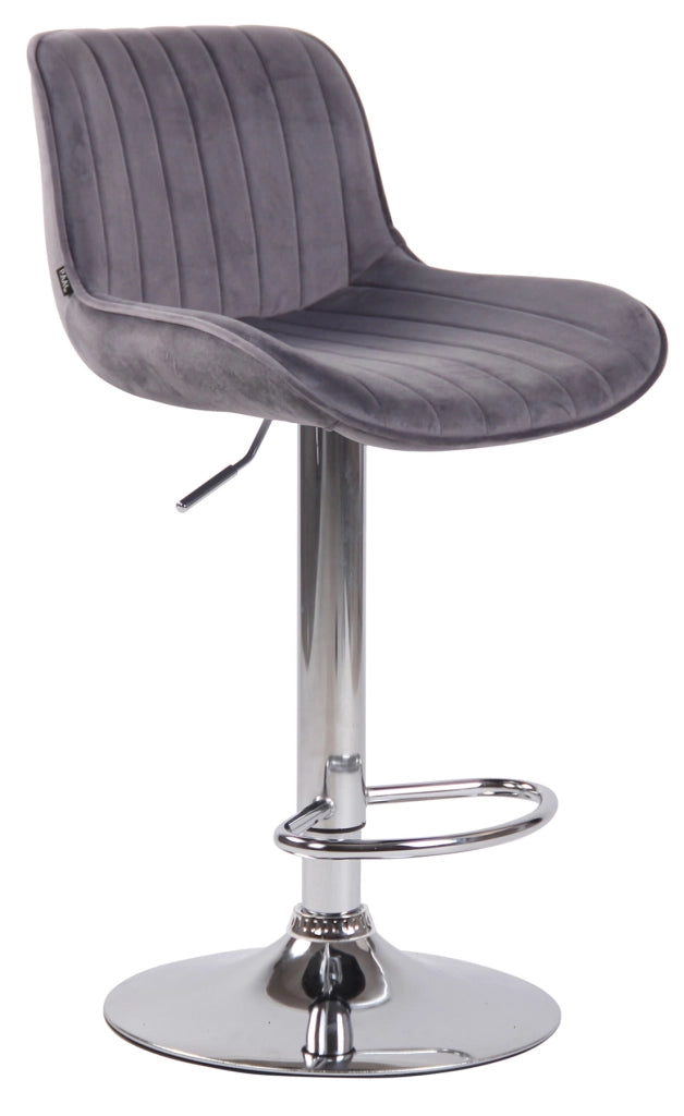 Set di 2 sgabelli da bar Lentini Velvet grigio scuro,cromo