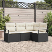 Set di divani 4 pcs Nero polyrattan