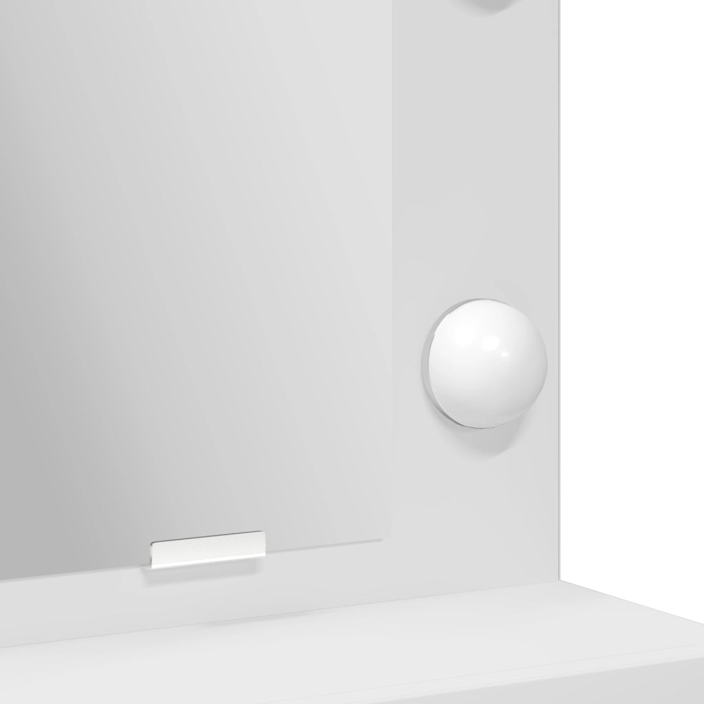 Toeletta  con luci LED, Bianca, 79x41x135 cm