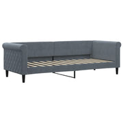 Letto singolo | Letto per adulti | Letto da Giorno Grigio Scuro 80x200 cm in Velluto