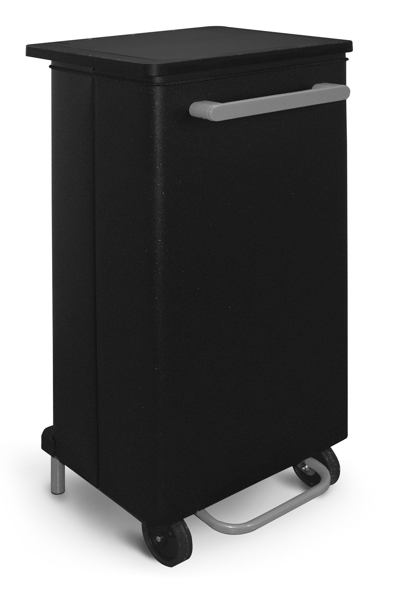 Pattumiera Per Raccolta Differenziata 48x37x83 cm in Acciaio con Apertura a Pedale Nero