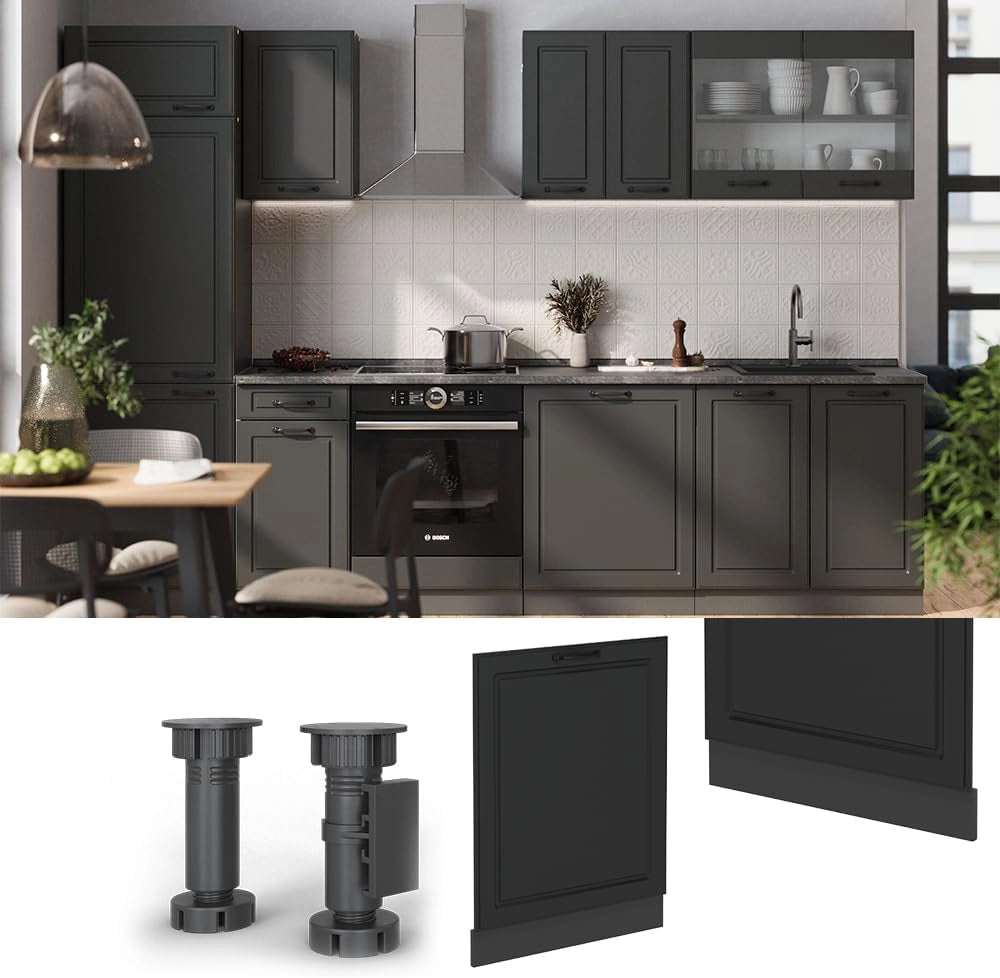 Pannello frontale della lavastoviglie R-Line, Antracite casa di campagna, 60 cm, PL Antracite, per la libera combinazione all'interno di sistemi cucina modulari