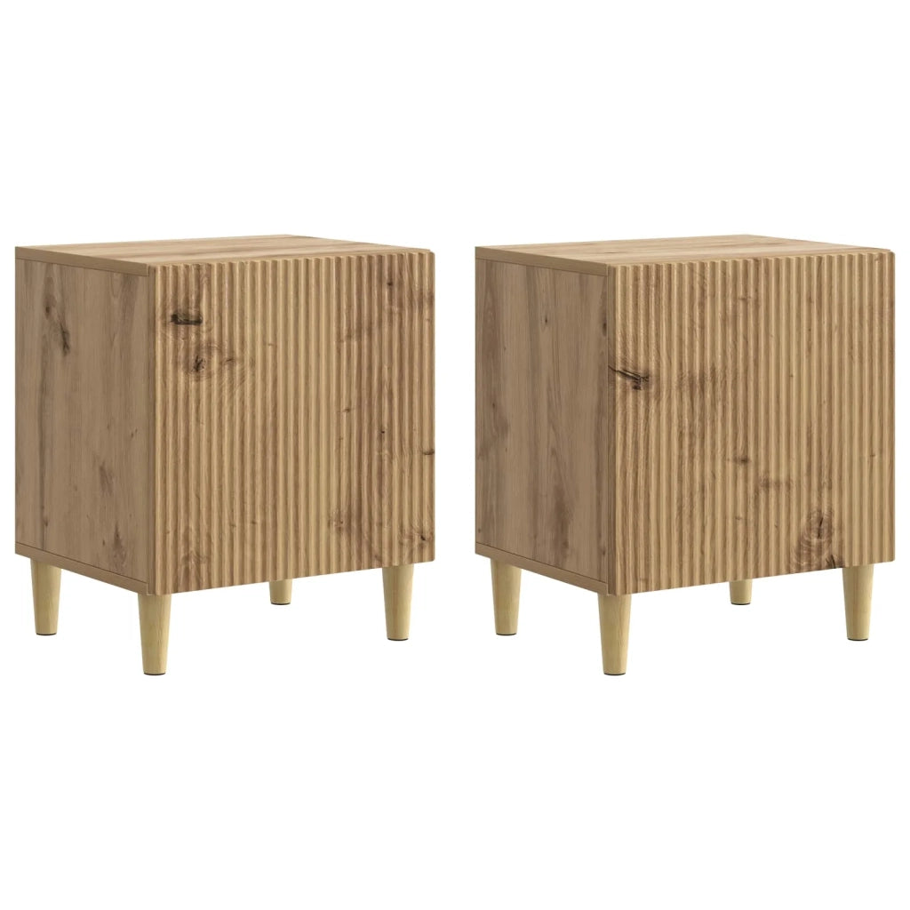 Armadio da Notte 2 pcs Rovere Artigianale 43 x 34,5 x 50 cm 894584