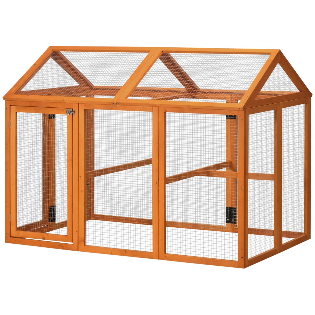 Recinto per polli in legno ¨C zephmum ¨C arancione 140x88.5x106 cm