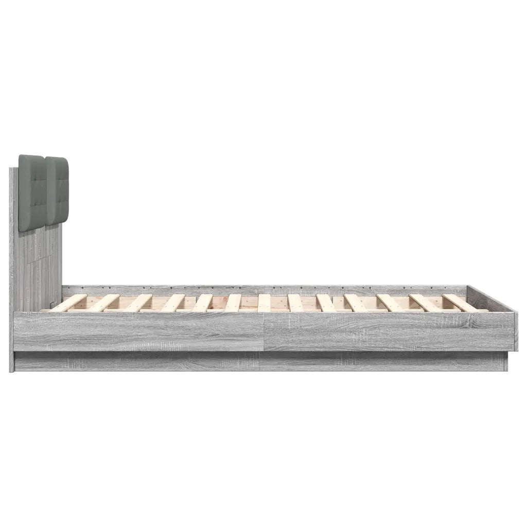Letto matrimoniale | Letto per adulti | Giroletto Testiera Grigio Sonoma 120x190 cm Legno Multistrato