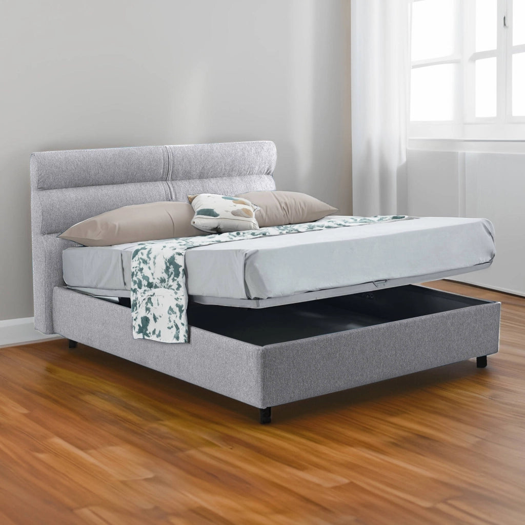 Brenta, Letto Singolo Sfoderabile Made in Italy, Grigio