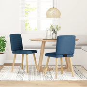 vidaXL Sedie da Pranzo 2 pz Blu in Tessuto