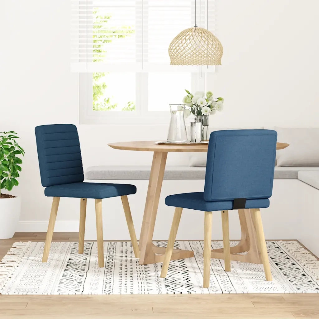 vidaXL Sedie da Pranzo 2 pz Blu in Tessuto