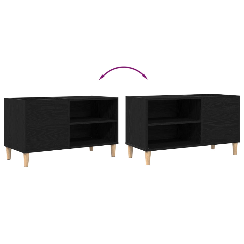 Armadio per dischi  Nero Rovere 84,5x38x48 cm Legno ingegnerizzato